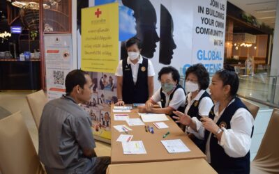 อาสาสมัครกาชาดสู่ชุมชนการรณรงค์บริจาคโลหิต ดวงตา อวัยวะ ร่างกาย