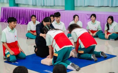 สำนักงานยุวกาชาดกาชาดและอาสาสสมัครกาชาด ลงพื้นที่อบรม “การปฏิบัติการช่วยชีวิตขั้นพื้นฐาน CPR และการสำลัก (Choking)