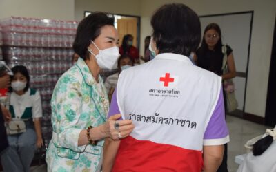 ผู้อำนวยการสำนักงานยุวกาชาดและอาสาสมัครกาชาด เยี่ยมชมและให้กำลังใจการปฏิบัติงานของอาสาสมัครกาชาดและชมรมอาสายุวกาชาดโรงเรียนสตรีนนทบุรี จำนวน 35 คน