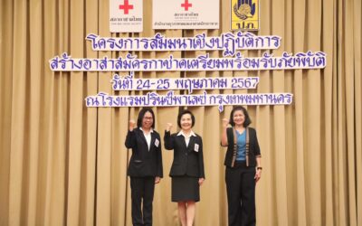 สำนักงานยุวกาชาดและอาสาสมัครกาชาดสภากาชาดไทย ร่วมกับกรมป้องกันและบรรเทาสาธารณภัย กระทรวงมหาดไทย และสำนักงานบริหารกิจการเหล่ากาชาด สภากาชาดไทย จัดโครงการสัมมนาเชิงปฏิบัติการสร้างอาสาสมัครกาชาดเตรียมพร้อมรับภัยพิบัติ โดยมีภาคีเครือข่ายร่วมสัมมนาเชิงปฏิบัติการจำนวน 196 คน ระหว่างวันที่ 24-25 พฤษภาคม 2567 ณ ห้องราชาบอลรูม โรงแรมปริ๊นพาเลซ กรุงเทพฯ