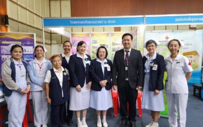 อาสาสมัครกาชาด ปฏิบัติงาน โรงพยาบาลสมเด็จพระบรมราบเทวี ณ ศรีราชา ได้ออกบูธเพื่อรับบริจาคร่างกาย ดวงตา และอวัยวะร่วมกับฝ่ายการพยาบาล รพ.สมเด็จพระบรมราชเทวีฯ ในงานมหกรรมสุขภาพ นครแหลมฉบัง ครั้งที่ 7