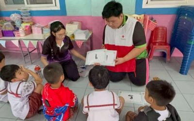 “กาชาดหัวใจครู” คณะกุลบุตร กุลธิดา ปี2559 และ ปี2561 พร้อมด้วยอาสาสมัครกาชาด นำกิจกรรมมอบความรู้ พัฒนาทักษะการอ่าน-เขียน แก่เยาวชนศูนย์พัฒนาเด็กก่อนวัยเรียนคลองจั่น