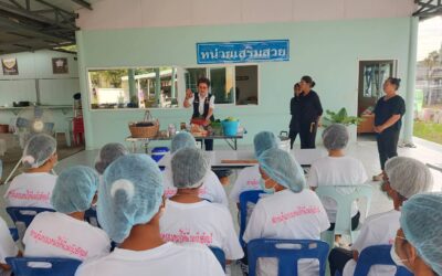 อาสาสมัครสภากาชาดไทยจัดกิจกรรม สาธิตสอนทำห่อหมกใบหม่อน ณ สถานคุ้มครองบ้านหญิงไร้ที่พึ่ง